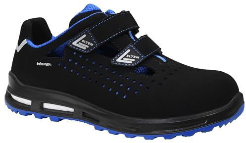 ELTEN Sicherheitsschuhe Impulse XXT Blue Easy ESD S1, Damen und Herren, Textil, Kunststoffkappe (Leichter als Stahlkappe), leicht, sportlich 43, Schwarz-Blau