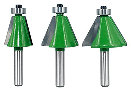 3-teiliges Set 8-mm-Schaft-Fasenfräser 15 22,5 30-Grad-Fräser