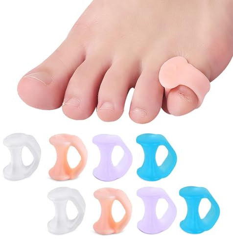Separatore dita piede,8pcs Distanziatore dita piedi,Separatore alluce valgo,Tutore alluce valgo -Utilizzato per evitare sovrapposizioni dei piedi e proteggere le dita dei piedi (4 colori)
