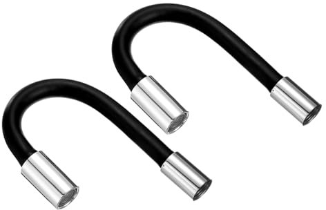 QUARKZMAN Prolunga Flessibile per Rubinetto Lavello e Bagno - Schiuma Adattatore Tubo Acqua Nero (30cm) - 2 Pezzi