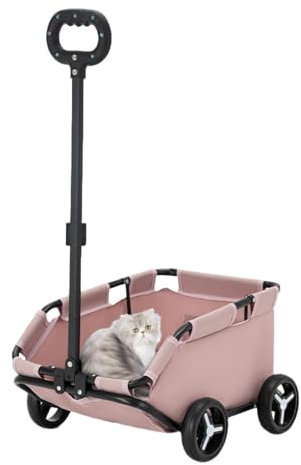 Kinderwagen für kleine Hunde, Katzenbuggy, Transportwagen für Haustiere, Hundetransporter mit Rollen, 4 , Trolley, leichter Kinderwagen für Welpen, kleine Hunde und Katzen