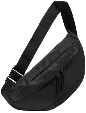 Große Bauchtasche XXL: Extra Große - Gürteltasche mit viel Stauraum - 2 Fächer jeweils mit Reißverschluss - Brusttasche Hüfttasche - Wasserabweisend Bauchtasche Handytasche Sport Laufgürtel (Black)