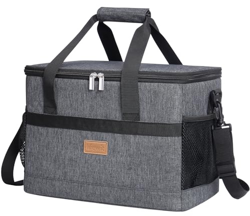Lifewit Nevera Portatil 20L, Bolso Neveras Isotermica para Hombre, Grande Bolsas Termica porta Alimentos, Cooler Bag Tela Plegable para Playa, Camping, Viaje, Trabajo, Picnic, Gris Oscuro
