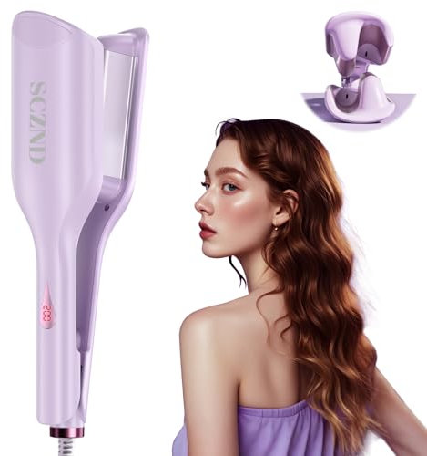 SCZND Piastra Onde per Capelli 32mm, Piastra Beach Waves per Principianti, Ondulatore per Capelli con 2 Barili 11 Temperature per Ragazze, Facile da Usare, Spegnimento Automatico dopo 1 Ora