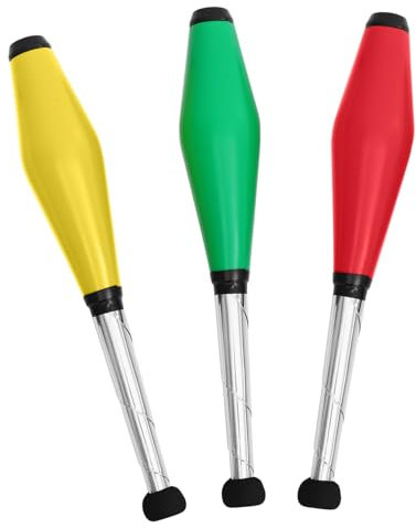 Vaguelly 3stücke Jonglierkeulen Für Junge Mädchen Professionelle Zirkusprop-Sticks Für Aufführungen Geeignet Für Anfänger Und Fortgeschrittene Farben Zufällig