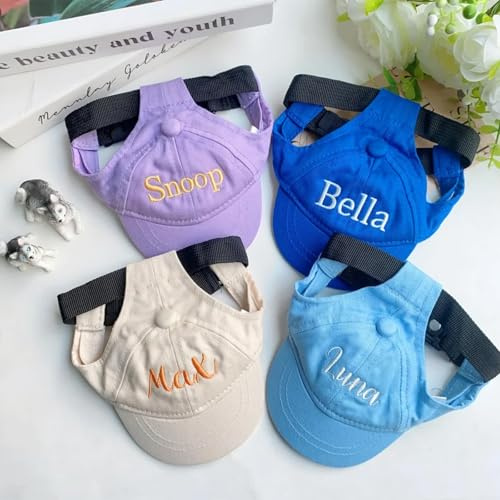 Cappellino Personalizzato Per Cane Con Nome Carino Per Cani Con Ricamo Personalizzato Per Estate Cappellino Da Baseball Regolabile Per Animali Domestici (M)