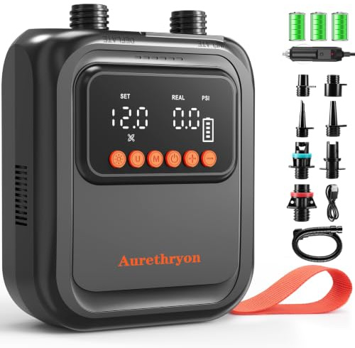Rechargeable Electric Paddle Board Pump - 20PSI Portable 13500mAh Battery USB-C SUP Air Pump with 260% Faster Inflation for Inflatables, Kayaks, Tents, Boats, Pool (Black-13500mAh Battery)