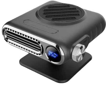 Xanorrg 1. 12V/24V Portable Car Heater With Digital Thermostat 150W Rapid Defrost Demister For Windshield & Cabin Winter Warmth Portable Car Heater