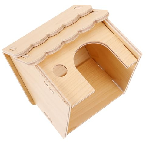 Toyvian Casita De Madera para Hámster Escondite Decorativo para Ratas Juguete para Casas Escondidas Casa Delicada para Ardillas