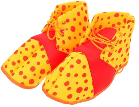 VALICLUD Zapatos de Grandes Amarillos con Lunares para Disfraz de Carnaval y Halloween Accesorios de Cosplay para Fiestas y Prom Party Cómodos y Duraderos para Hombre y Mujer