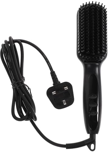 Générique Lisseur Électrique pour Barbe Multifonction Écran LCD 6 Niveaux de Chauffe Peigne Lisseur Portable pour Cheveux et Barbe pour Maison et Voyage Noir Compact