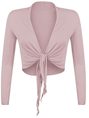 Gloop Damer vackra, eleganta bolerojacka långärmad bolero med knut, orkidé, XL