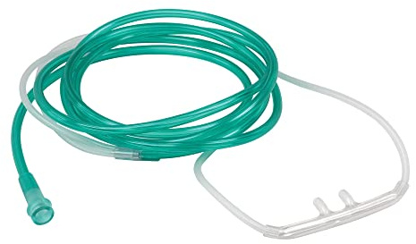 Sunset Healthcare Solutions 7Ft Soft Adult High Flow Oxygen Nasal Cannula w/Kink-Free Supply Tubing (RES1107SHF), Green