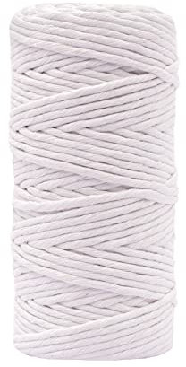 Vaessen Creative Corde Macramé - Blanc - 3 mm x 100 m - 100% Coton - Fil pour Bracelets Brésiliens, Suspension pour Plantes, Crochet, Rideaux, Attrape-Rêve et Décorations