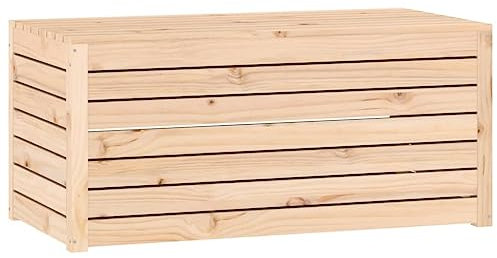 vidaXL Baúl de jardín Madera Maciza de Pino 101x50,5x46,5 cm