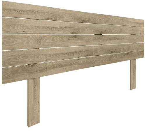 DHOME Cabecero de Madera reciclada DM con Patas Estilo Palet Horizontal Cama Palets Herrajes incluidos (Cambrian Madera, 150cm)