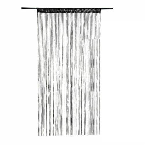Cortinas de cristal Cortina de verano, cortina de cristal, línea de Flash, borla brillante, cortina for puerta, ventana, divisor de habitación, decoración del hogar, 200x100cm salón comedor(Black)
