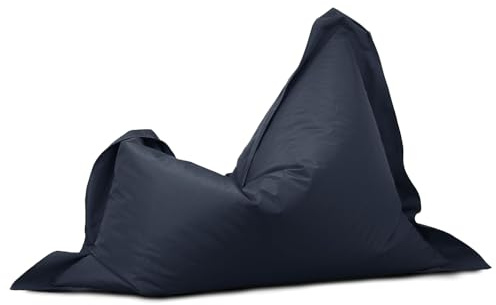 Bags of Beans Giant Water Resistant Giant Kids Square Floor Cushion Wipe Clean Bean Bag - Versatile Lightweight Comfortable Beanbag Seat - Kids Lounger Bedroom Seating 102(W) x 127(H) (Navy)