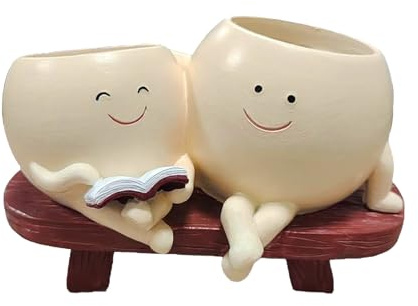 Jlobnyiun Söt Smile Flower Planterare, blomkrukor för inomhusblommor utomhus, perfekt present små kaffeväxter leende suckulenta växter levande perfekt mor och apr
