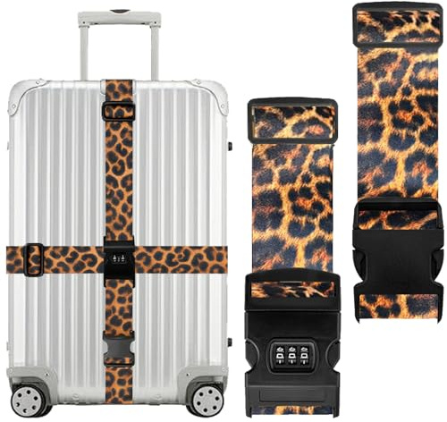 LUKIUP 2 pièces Sangle Valise Voyage avec Code, Sangles à Bagages- Sangle Valise Voyage avec Serrure à Combinaison Convient pour Les valises jusqu'à 34 Pouces