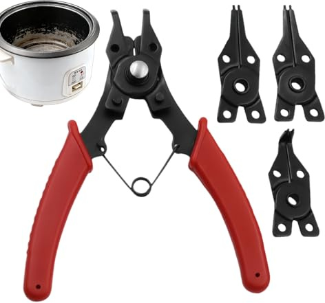 Alicates para anillos | 4 en 1 con mordiente interior y exterior, pinzas para anillos de seguridad – Herramienta para casa, taller, mecánica, coche, joyería, electricidad y tubos flexibles