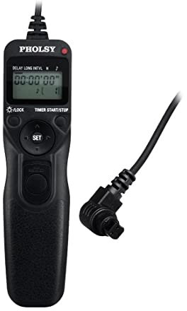PHOLSY C8 Timer Camera Remote Control Cable with Intervalometer Compatible with Canon R3, R5, 6D II, 1DX II, 1DX III, 1DS III, 1DS II, 1D C, 1D IV, 1D III, 1D II N, 5D III, 5D IV, 6D, 7D, 50D, 40D
