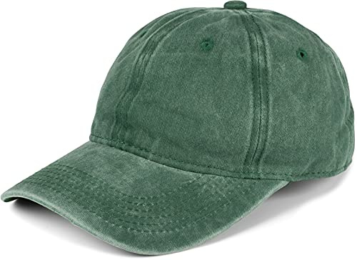styleBREAKER Unisex Baseball Cap Vintage Look verstellbar 6-Panel Cappy in Washed Optik mit gebogenem Schirm Baumwolle Retro Cap Damen und Herren, Farbe:Dunkelgrün