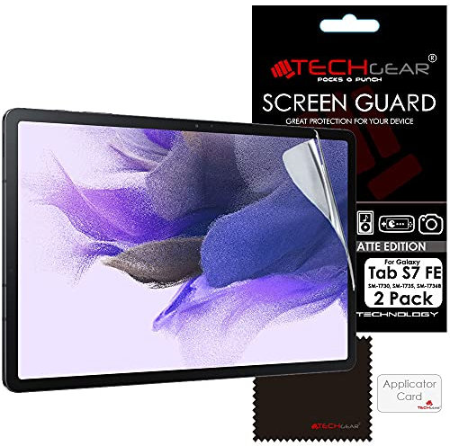 TECHGEAR 2 Stück Anti Glare Matt Displayfolie Kompatibel mit Samsung Galaxy Tab S7 FE 12.4 Zoll, Matt Displayfolie, Matte Blendschutz Schutz folie für Samsung Tab S7 FE 2021 (SM-T730 / SM-T736)