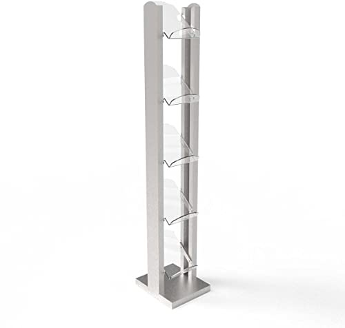 Brochure Holder Floor Stand Dispenser (Stainless Steel, Small)