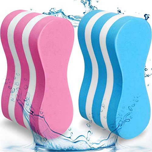 Junkin 2 Pcs 5 Layer Swimming Pull Buoy EVA Leg Float Swim Gear Lap Swim Accessories Pool Exercise Equipment for Adults Beginners Pool Training Aid, Legs and Hips Support for Swimming(Fresh Color)