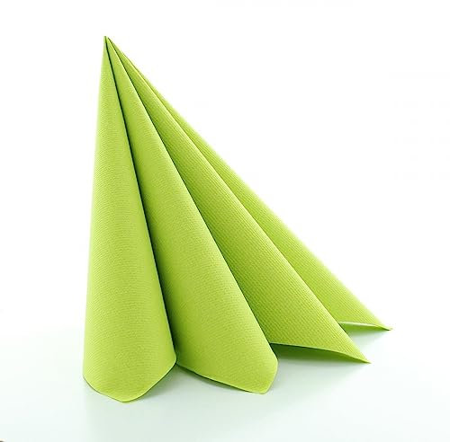 Gehobene Serviette aus GMIAir, 40 x 40 cm, 1/4 Falz, 50 Stück Farbe kiwi Geburtstag Hochzeit Party Feiern Dekoration top Qualität