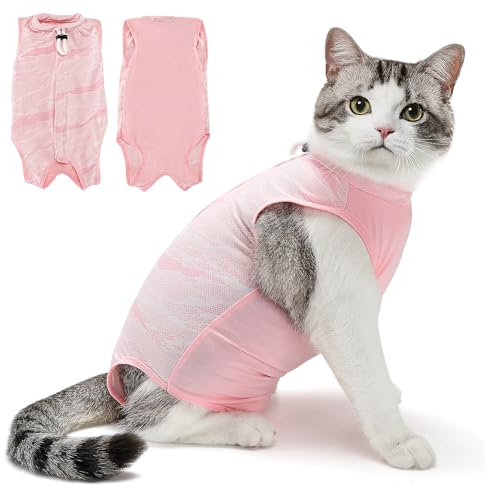 SlowTon Katzenbody nach OP Erholungsanzug: Katzenpullover für Bauchwunden oder Hautkrankheiten nach Operationen, E-Halsband Alternative für Katzen Hunde