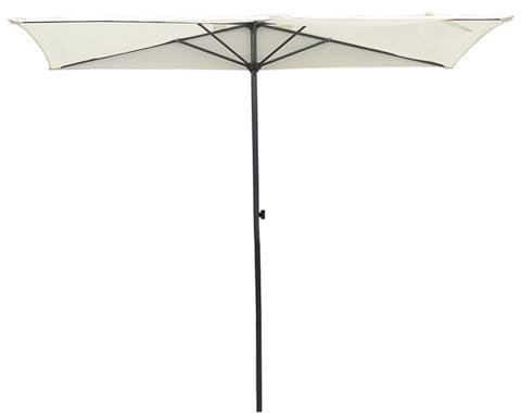 NOIRDA Sombrilla De Jardín Semirectangular para Patio Y Terraza, Sombrilla De Mercado, Parasol Excéntrico para Jardín, Balcón, Terraza Y Patio(White)