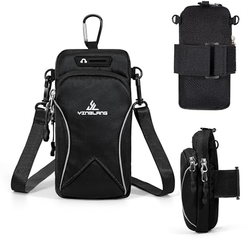 Songella Brazalete Deportivo de Teléfono Impermeable Bolsa de Brazo para Correr Ciclismo Compatible con iPhone, Samsung, Huawei Teléfono Móviles de hasta 6,7 Pulgadas (Negro)