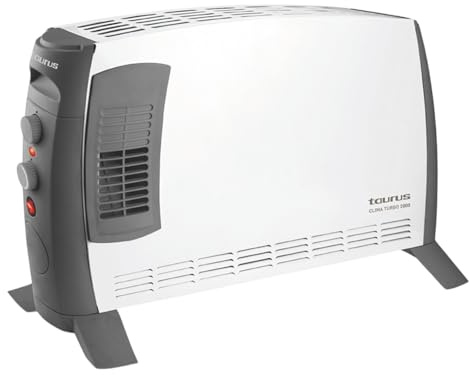 Taurus – Radiateur convecteur Clima Turbo 2000 | 2000W | 3 intensités de chaleur + Turbo | Thermostat Réglable | Pour surfaces jusqu’à 20m² | Pieds inclus | Poignée de transport