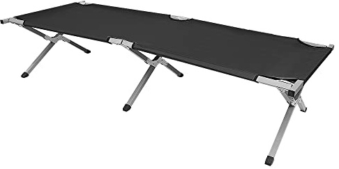 Belfoyer Lit de Camp Pliable 1 Personne avec Chaise Camping Pliante Lot de 2 150 kg Impermeable Facile a Ranger Voyage Randonnee (Lit Noir, 190 * 62 * 42cm)