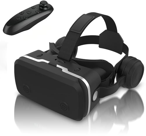 Visore per Realtà Virtuale 3D, Occhiali VR, Visore per Realtà Virtuale All-In-One per Telefoni Cellulari, Compatibile con Smartphone E Altri Dispositivi Mobili, Schermi 4,7-7,2 Pollici,Black