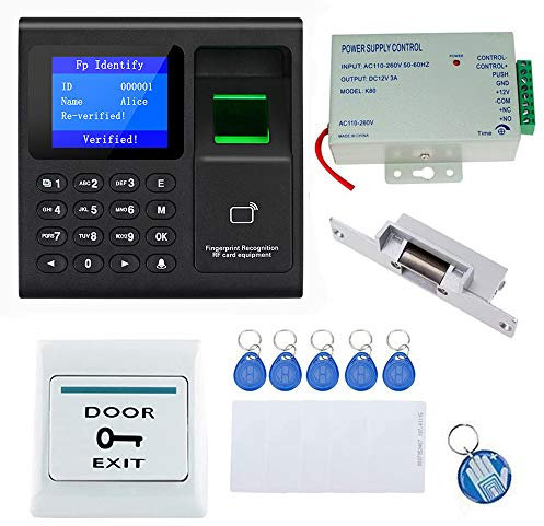 OBO HANDS Fehlersicheres Schloss voll Ser Tür Zugangskontrollsystem Kit mit Multifunktionstastatur + Stromversorgung + Ausgangstaste + 10 Schlüsselbund
