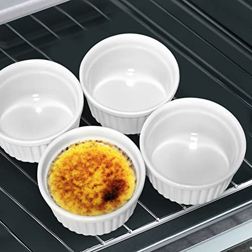 Cinf 6 oz Porcelain Ramekins Set of 4, Souffle & Dessert Cups