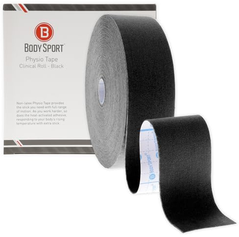 Body Sport Physio Tape, Kinesiology Tape to Support Muscles and Joints - 2 in x 33.5 yds - Black