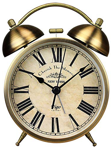 Maxspace Réveil à Double Cloche de 10,2 cm avec rétroéclairage et Volume Fort pour Les Personnes Qui dorment lourdement – Fonctionne avec Piles pour Chambre à Coucher