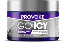 PROVOKE Go Icy Intensive Toning Hair Mask 300 ml Intensely Brightens Blonde, White and Grey Hair for An Extra Bright Icy Platinum Effect