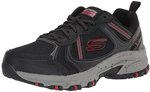 Skechers Herren Men's Hillcrest Lace-up Sneaker Oxford, Schwarz/Rot, 42 EU