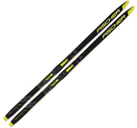 Fischer Kinder Langlaufski Set Klassik Sprint Crown/BDG Tour Step-IN JR IFP Schwarz-Gelb 100 cm (Länge)