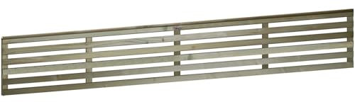 Premier Vogue 6x1ft (W: 6ft x H: 1ft) Contemporary Horizontal Slatted Capped Trellis Venetian Style Garden Panel Fence Topper/Wall Art/Pergola/Divider Width 1828mm x Height: 321mm