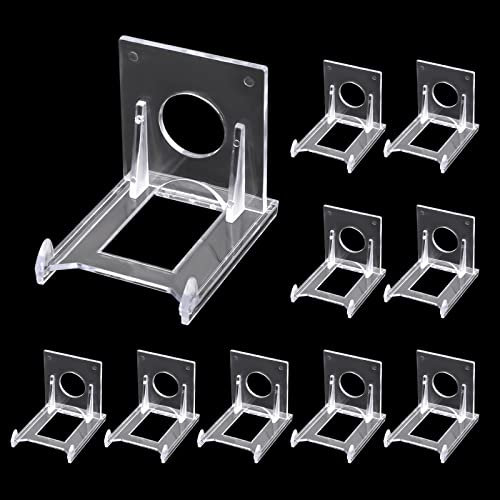 CRAFFANCY 10 Pcs Mini Acrylic Plate Stands, Mini Clear Plastic Display Holders Adjustable Picture Plate Easels Stands for Display (S)