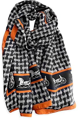 LumiSyne Bufandas De Seda Para Mujer Estampado Rayas Letras Patrón De Paisley Flor Estilo Lujoso Elegante Satín Larga Fulares Ligero Cálido Estola Chal Protector Solar Toda La Temporada