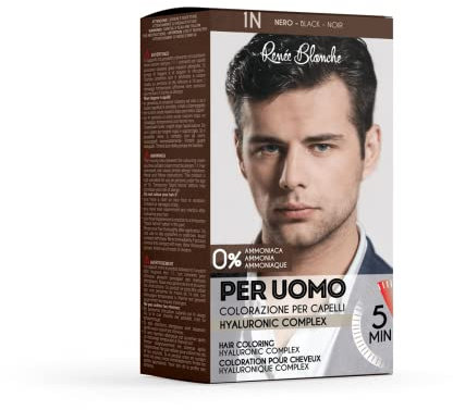 Renée Blanche Tintura Capelli Nero, Rimuove I Capelli Grigi Per Un Aspetto Più Spesso E Pieno, Con Pennello Applicatore Incluso - 1.0 (Nero)