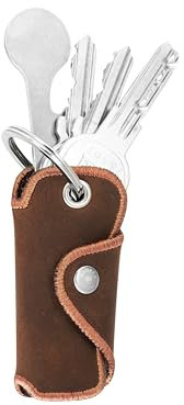 Bodesa Valore Handgeflochtene Echtleder-Schlüsseltasche | Schlüsseletui mit Einkaufswagenlöser | Key Organizer für 1-5 Schlüssel | Schlüsselanhänger mit Flaschenöffner