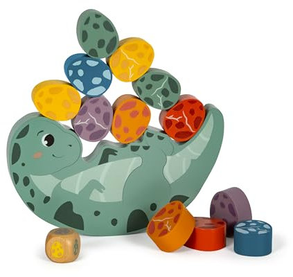 small foot Balancierspiel „Dino“, Stapelspiel aus FSC 100%-zertifiziertem Holz, für Kinder ab 3 Jahren, 12620